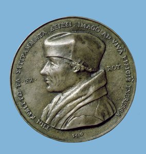 Porträtmedaillon von Erasmus, 1519 (Vorderseite)